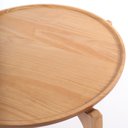 Ver imagem 5 de Mesa de Centro Redonda para Sala com Bandeja Maderia Maciça 60cm x 39cm Mel Escuro Casavee