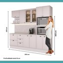 Ver imagem 2 de Cozinha Completa com Balcão Milla Smart Clear 10 Portas 5 Gavetas MDF Branco Móveis Carraro