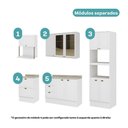 Ver imagem 7 de Cozinha Completa com Balcão Milla Smart Clear 10 Portas 5 Gavetas MDF Branco Móveis Carraro