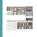 Ver imagem 6 de Cozinha Completa com Balcão Milla Smart Clear 10 Portas 5 Gavetas MDF Branco Móveis Carraro