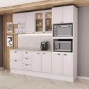 Ver imagem 1 de Cozinha Completa com Balcão Milla Smart Clear 10 Portas 5 Gavetas MDF Branco Móveis Carraro