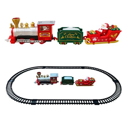 Trem Natalino Papai Noel Treno Decoraçao Enfeite Casa Sala Trilho Vitrine Loja Festa Celebraçao Fim 