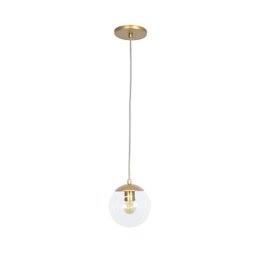 Pendente Jabuticaba Dourado 1 Bola/globo Vidro Transparente.:dourado - 1