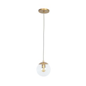 Pendente Jabuticaba Dourado 1 Bola/globo Vidro Transparente.:dourado