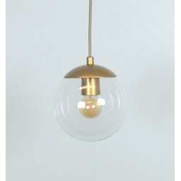 Pendente Jabuticaba Dourado 1 Bola/globo Vidro Transparente.:dourado - 2