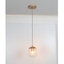 Ver imagem 3 de Pendente Jabuticaba Dourado 1 Bola/globo Vidro Transparente.:dourado