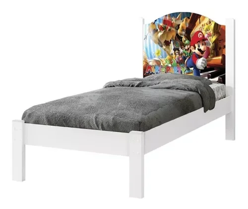 Ver imagem 3 de Cama Solteiro Adesivada Super Mario 100% Mdf - Extrado Madeira + Colchão Solteiro 188x88