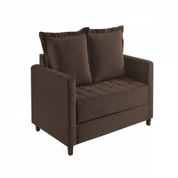 Sofa Cama Frisa Colchao Casal Pes de Madeira Talento Móveis - 2