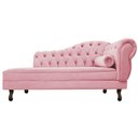 Ver imagem 1 de Diva Recamier Diana 185cm Lado Esquerdo Suede Rosa Bebê