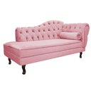 Ver imagem 5 de Diva Recamier Diana 185cm Lado Esquerdo Suede Rosa Bebê