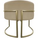 Ver imagem 5 de Poltrona Decorativa Recepção Luna Suede Base Ferro Champagne Nude Suede
