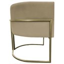 Ver imagem 3 de Poltrona Decorativa Recepção Luna Suede Base Ferro Champagne Nude Suede