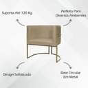Ver imagem 6 de Poltrona Decorativa Recepção Luna Suede Base Ferro Champagne Nude Suede