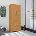Ver imagem 1 de Roupeiro 2 Portas e 3 Gavetas Sneek Naturale