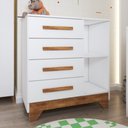 Ver imagem 3 de Quarto Infantil Completo Kids 4 Portas 6 Gavetas Branco/nature - Panorama Móveis