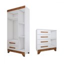 Ver imagem 5 de Quarto Infantil Completo Kids 4 Portas 6 Gavetas Branco/nature - Panorama Móveis