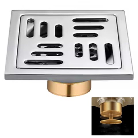 Ralo Inox 10x10 Anti Odor Anti Inseto Banheiro Lavabo Casa Cozinha Quintal Lavanderia Higienico Resi