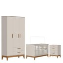 Ver imagem 1 de Quarto de Bebê Flip com Cômoda Gaveteiro Areia Acetinado - Reller