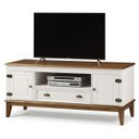 Ver imagem 2 de Rack para TV 65 Polegadas Madeira Maciça 2 Portas 1 Gaveta Rústico 149cm Branco - Apaixone & Decore