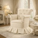Ver imagem 2 de Cadeira Poltrona Balanço Amentação Confortável Quarto Descanso Sala Leitura Corino Bege