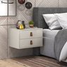 Mesa de Cabeceira Suspensa Off White 45cm 2 Gavetas - 1