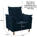 Ver mais imagens de Poltrona de Amamentação com Puff Ana Suede Cor:azul Marinho
