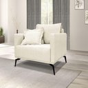Ver mais imagens de Kit 2 Poltronas Decorativa Livorno Linho com Pés em Aço Ssx Multicoisas Natural