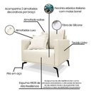 Ver imagem 2 de Kit 2 Poltronas Decorativa Livorno Linho com Pés em Aço Ssx Multicoisas Natural