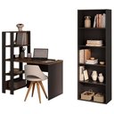 Ver imagem 2 de Mesa Escrivaninha e Estante 5 Prateleiras Arly Pinho Preto