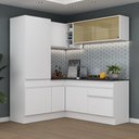 Ver imagem 1 de Armário De Cozinha Completa De Canto Com Rodapé Branco