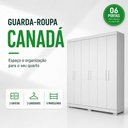 Ver imagem 2 de Guarda-Roupa Casal Canadá 6 Portas 100% MDF - Linhamobília Branco