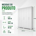 Ver imagem 4 de Guarda-Roupa Casal Canadá 6 Portas 100% MDF - Linhamobília Branco