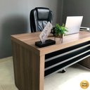 Ver imagem 6 de Conjunto para Escritório com 2 Mesas Tamburato 1400 para 2 Pessoas Marrom/Nogal/Preto Artany