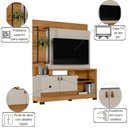 Ver imagem 2 de Painel Home com Nicho TV Suporte LED Off White Nature Amadeirado 187cm Alagoas