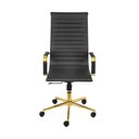 Ver imagem 1 de Cadeira de Escritório Giratória Eames Preta - Alta | Dourado Brilho