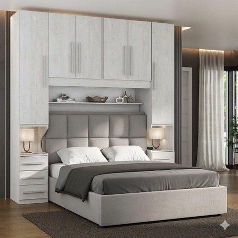 Guarda Roupa Casal 1220SK 5 Portas 6 Gavetas MDF-MDP Carvalho Móveis Ilan 271.4cm
