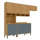 Ver imagem 3 de Cozinha Modulada Compacta 4 Peças 12 Portas MDF 270cm Malta Espresso Móveis