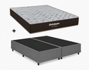 Ver imagem 1 de Cama Box Base Casal Bipartido Cinza Colchão Fit D33 Espuma 138x188 - Ortobom