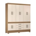 Ver imagem 2 de Guarda-roupa Casal New Murano 10 Portas 3 Gavetas Amêndola/off-white - Demóbile