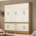 Ver imagem 1 de Guarda-roupa Casal New Murano 10 Portas 3 Gavetas Amêndola/off-white - Demóbile