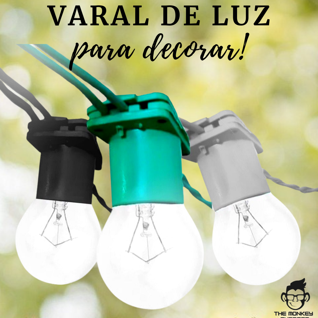 VARAL DE LUZ 60 METROS PRETO S/LAMPADAS