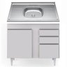 Balcão Gabinete com Pia Inox 100cm 2 Portas 2 Gavetas Luziania Branco - Lumil - 1