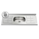 Ver imagem 4 de Balcão Gabinete com Pia Inox 100cm 2 Portas 2 Gavetas Luziania Branco - Lumil