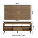 Ver imagem 3 de Rack com Painel para Tv até 65 Polegadas com Pés Rustic Texas Madesa