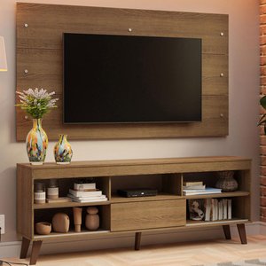 Rack com Painel para Tv até 65 Polegadas com Pés Rustic Texas Madesa