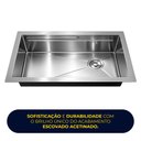Ver imagem 5 de Cuba Pia Cozinha Gourmet Completa Premium 78x43 Aço Inox 304 Escovado Brinovar