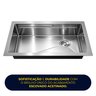 Cuba Pia Cozinha Gourmet Completa Premium 78x43 Aço Inox 304 Escovado Brinovar - 7