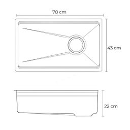 Cuba Pia Cozinha Gourmet Completa Premium 78x43 Aço Inox 304 Escovado Brinovar - 7