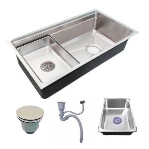 Cuba Pia Cozinha Gourmet Completa Premium 78x43 Aço Inox 304 Escovado Brinovar