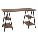 Ver imagem 5 de Mesa Escrivaninha Cavalete 135cm Estilo Industrial Prisma C08 Nogal/Preto - Mpozenato